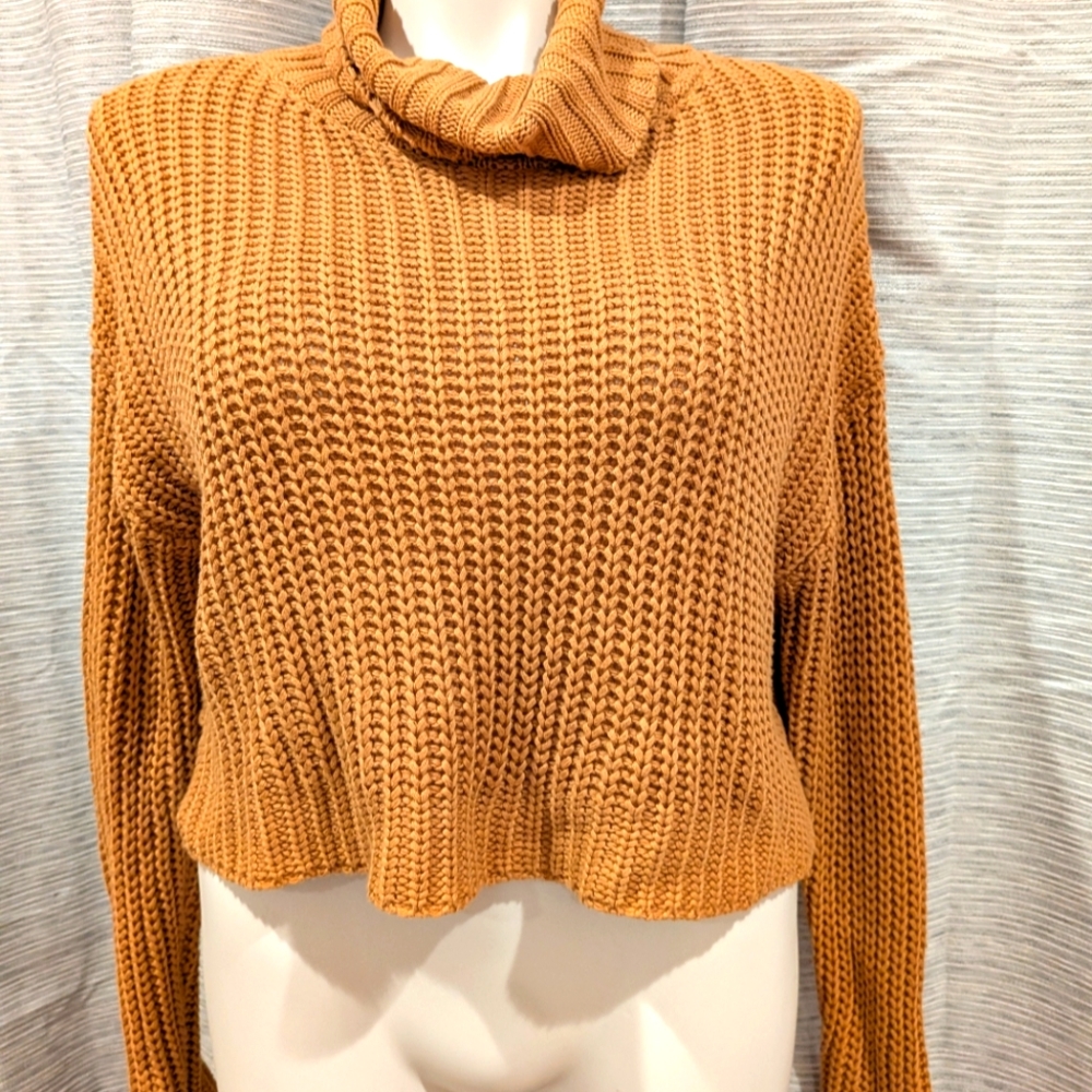 Princess Polly Cozy Mustard Turtleneck Sweater - S/M